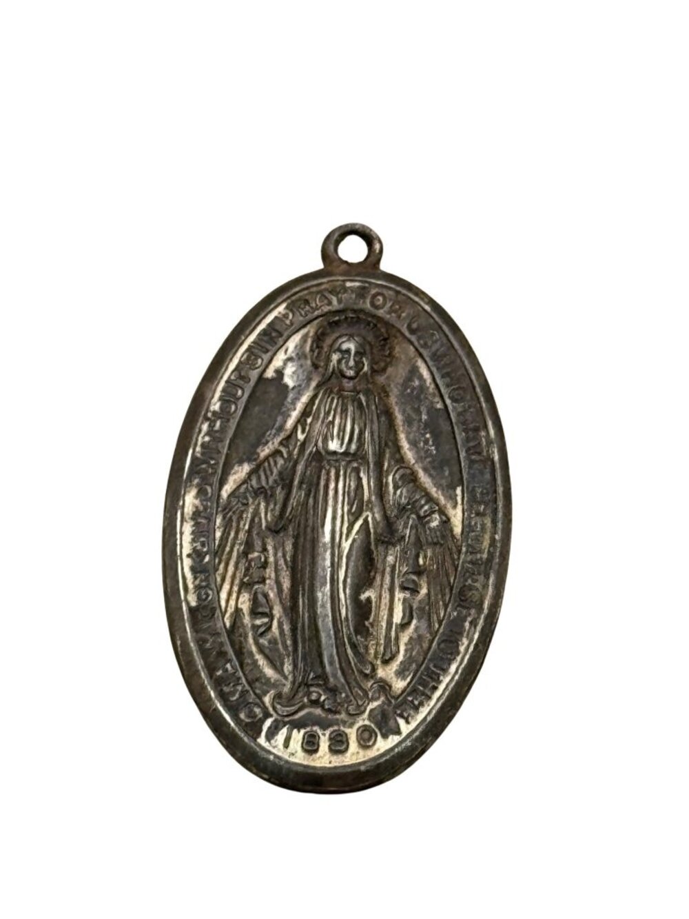 CHAPEL Sterling Silver 1.4" Our Lady of the Miraculous Medal Pendant 1830